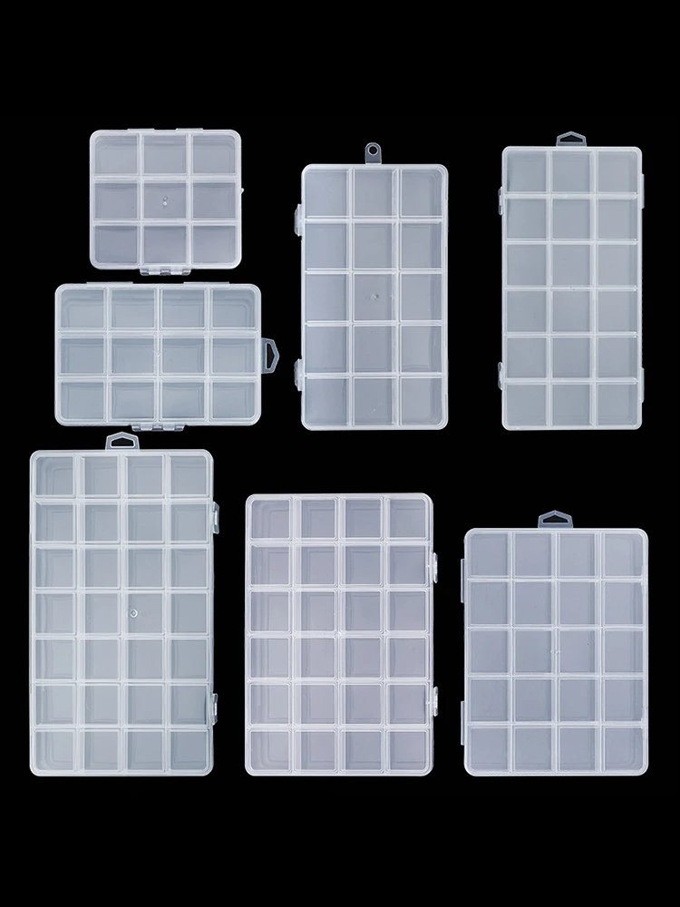 Transparent Storage Container Jewelry Box Clear Plastic Organizer Box Empty Earring Storage Organizer Display Case for Beads