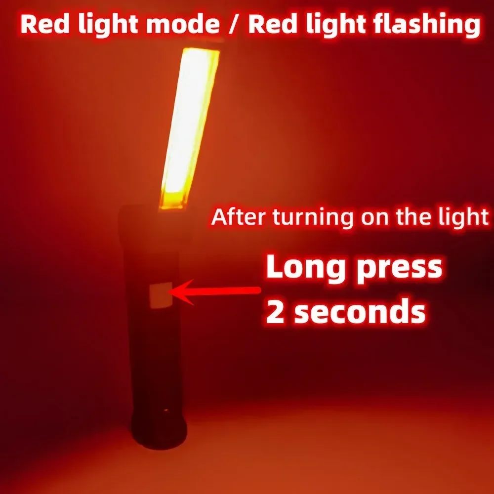 1pc COB LED Work Light Dimmable USB Rechargeable LED Flashlight Inspection Lamp With Magnet&Hook 14500/18650 Battery Torch Light