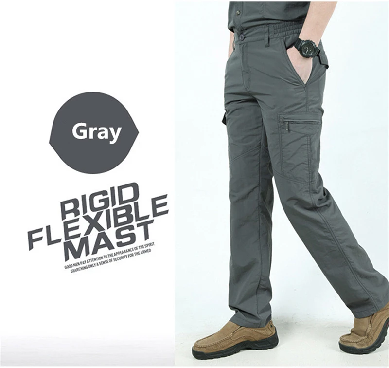 Men's Summer Tactical Cargo Pants Lightweight Casual Waterproof Trousers Casual Pants Wear-resisting Multi-pocket Outdoor Hiking