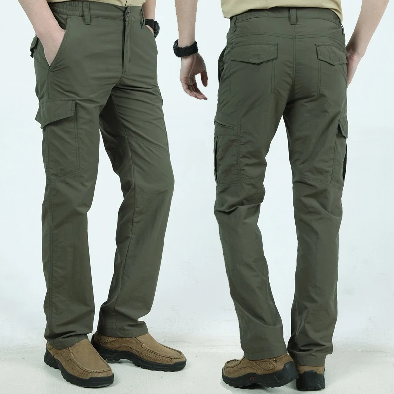 Men's Summer Tactical Cargo Pants Lightweight Casual Waterproof Trousers Casual Pants Wear-resisting Multi-pocket Outdoor Hiking