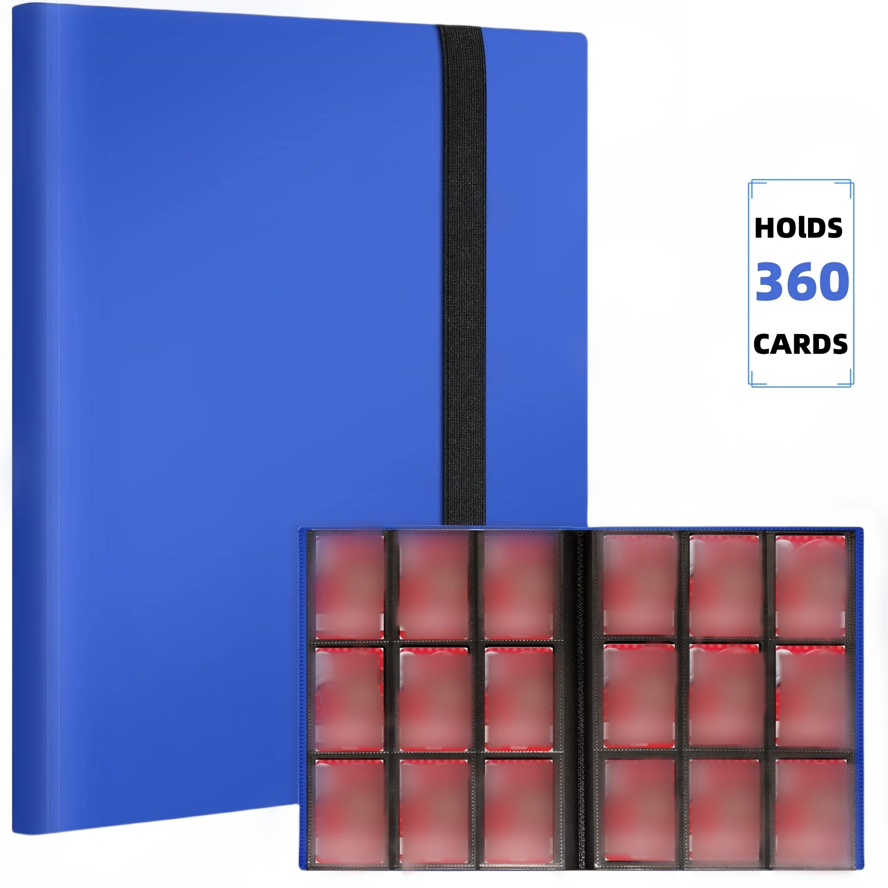 9 Pocket Trading Card Album Folder - 360 Side Loading Pocket Binder for Game Cards & Sports Cards