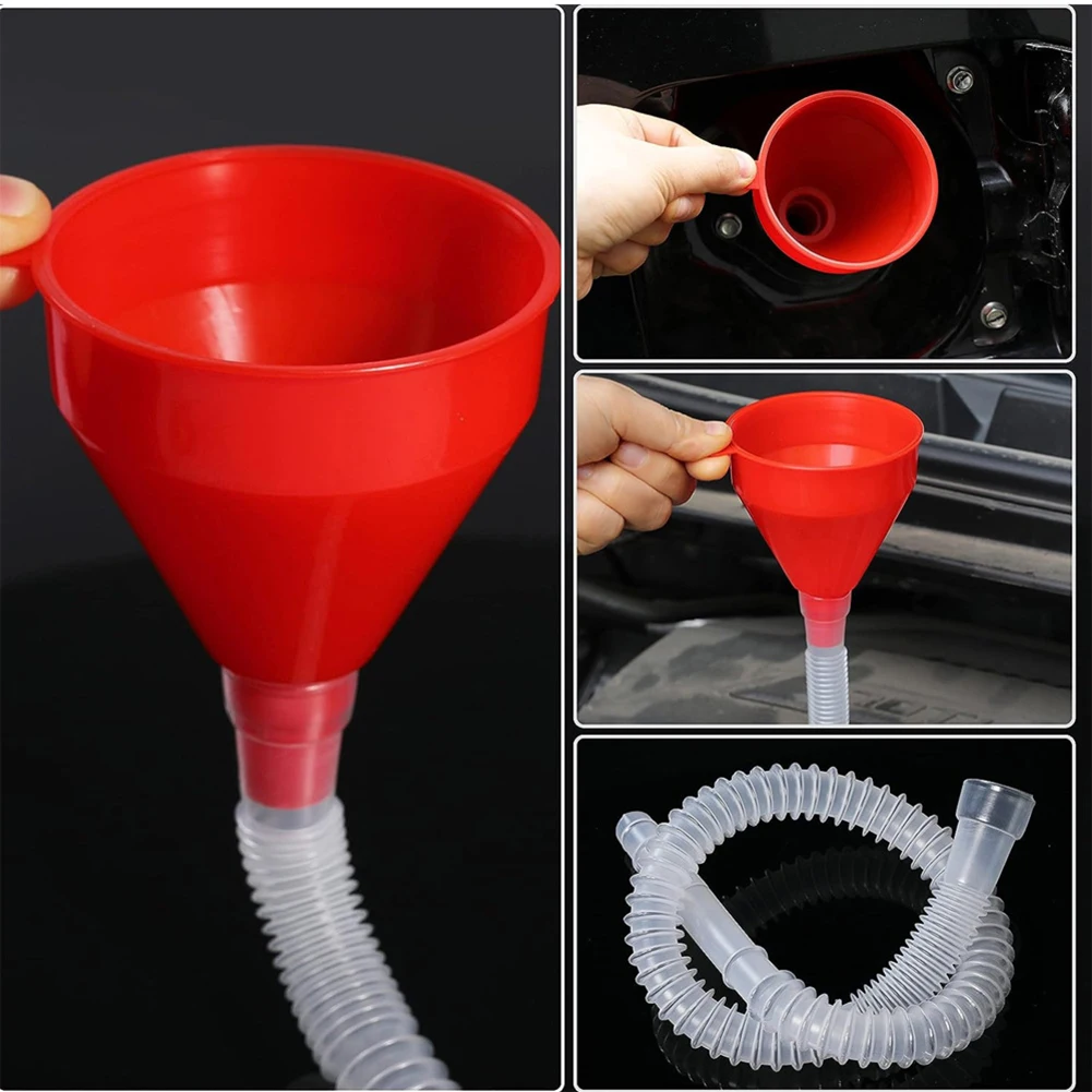 Universal Car Refueling Funnel Telescopic Filling Funnels Car Motorcycle Engine Gasoline Oil Funnels With Detachable Hose