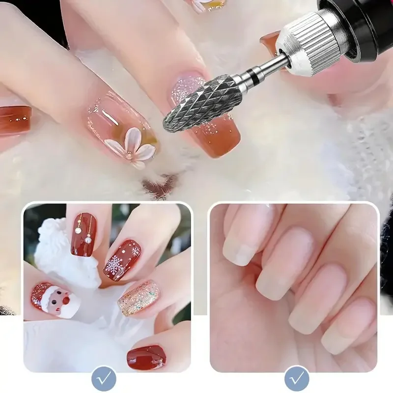 Tungsten Carbid Nail Drill Bits Electric Manicure Drill Accessory Milling Cutters for Nail Gel Polish Remover Nail Tools Efiles