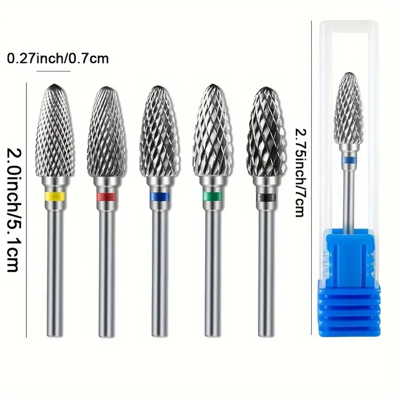 Tungsten Carbid Nail Drill Bits Electric Manicure Drill Accessory Milling Cutters for Nail Gel Polish Remover Nail Tools Efiles