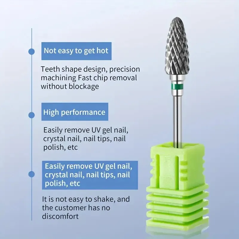 Tungsten Carbid Nail Drill Bits Electric Manicure Drill Accessory Milling Cutters for Nail Gel Polish Remover Nail Tools Efiles