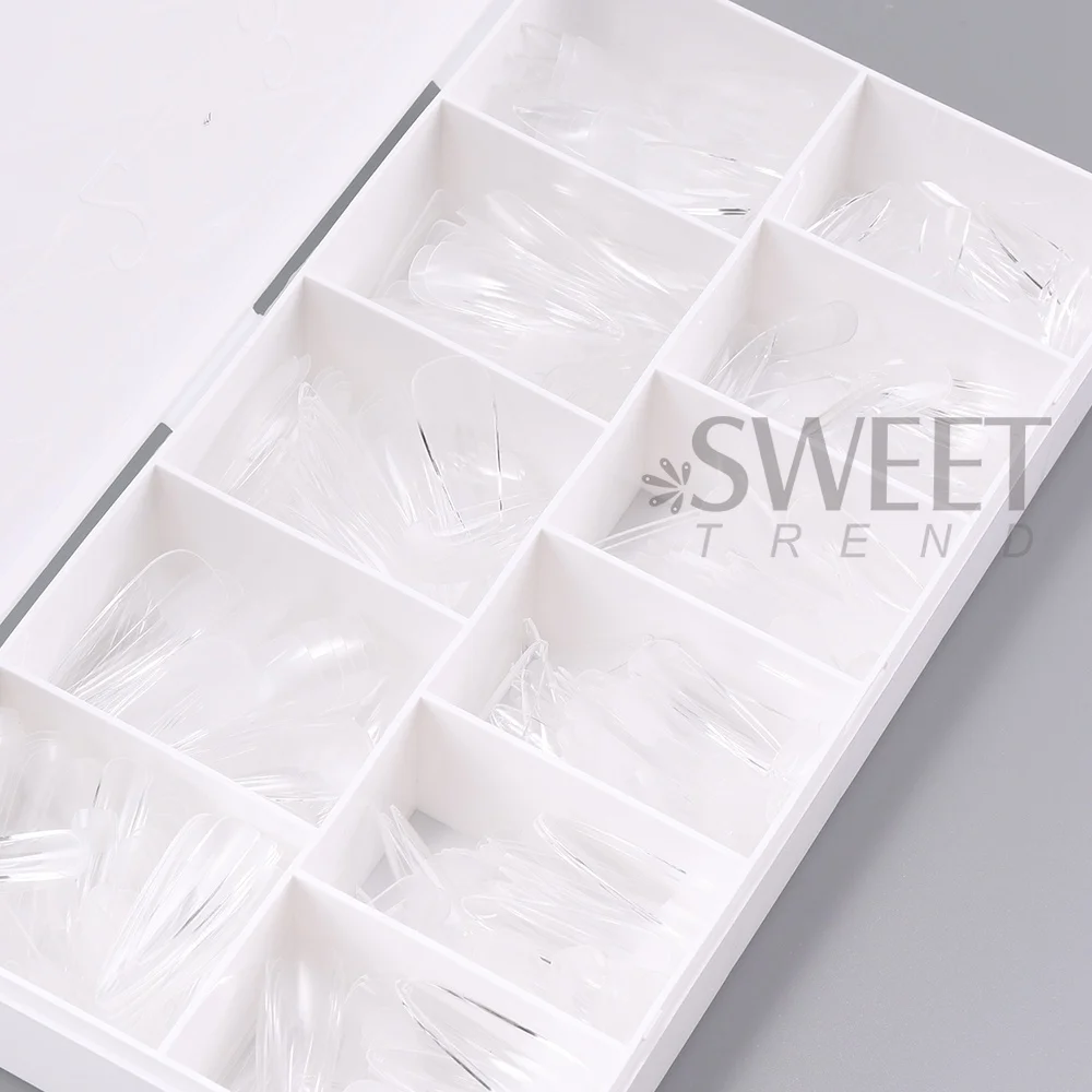 550pcs Soft Gel Nail Tips Medium Short Almond Coffin Full Cover Matte Extension Tool Acrylic Press on Nail French Manicure Decor