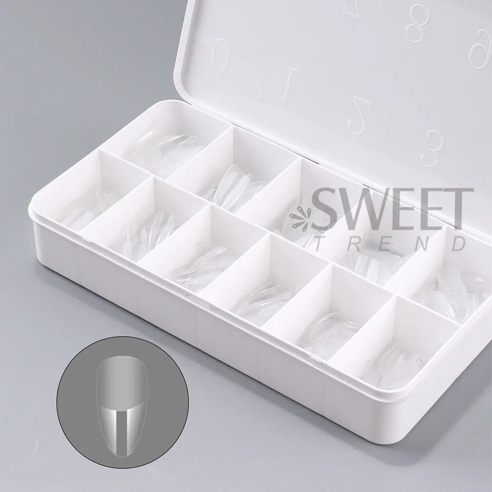 550pcs Soft Gel Nail Tips Medium Short Almond Coffin Full Cover Matte Extension Tool Acrylic Press on Nail French Manicure Decor