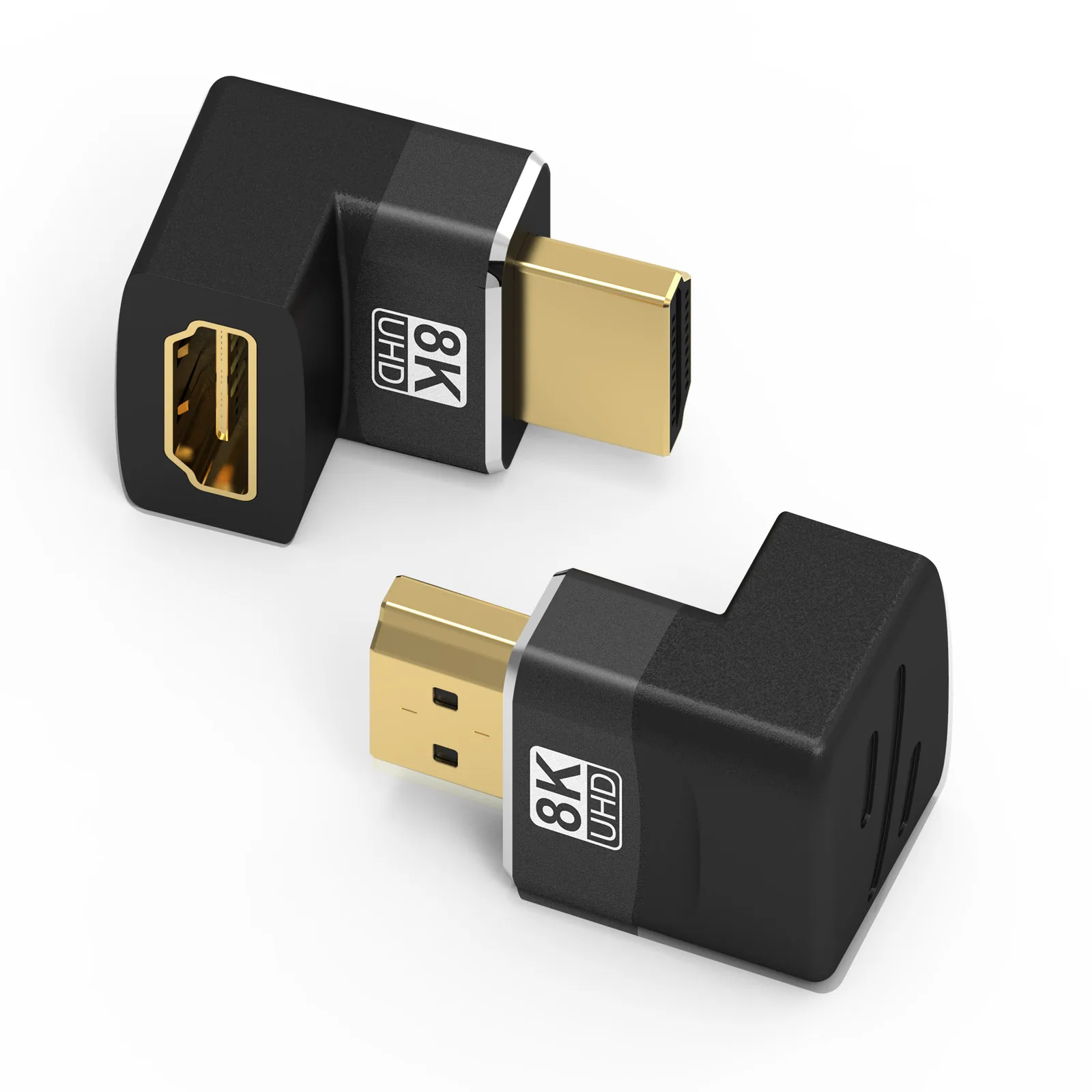 HDMI 90 and 270 Degree Adapter,HDMI 2.1 8K@60hz 2.0 4K@120hz 2K Right Angle HDMI L Adapter for HDTV PS4 PS5 Lapto