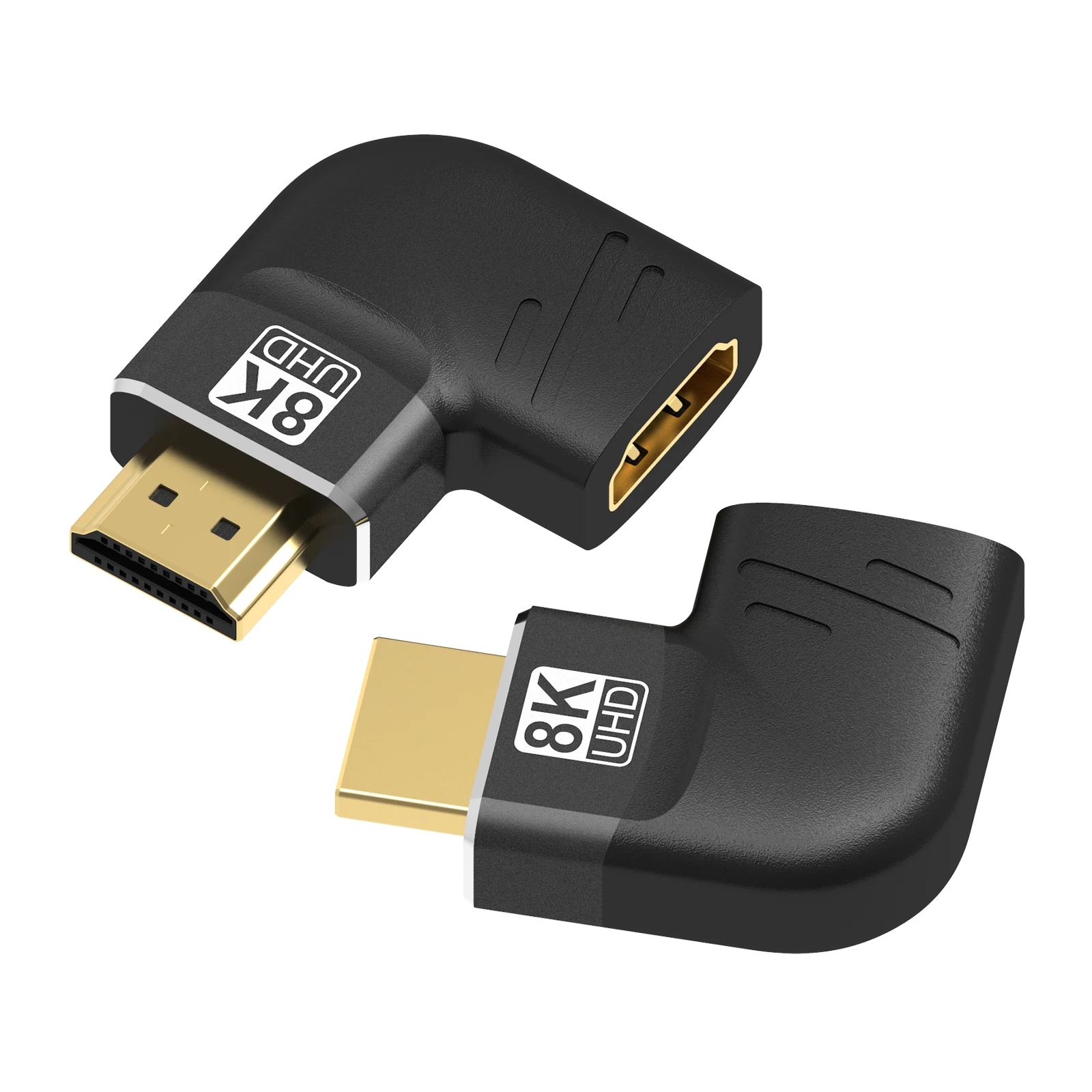 HDMI 90 and 270 Degree Adapter,HDMI 2.1 8K@60hz 2.0 4K@120hz 2K Right Angle HDMI L Adapter for HDTV PS4 PS5 Lapto
