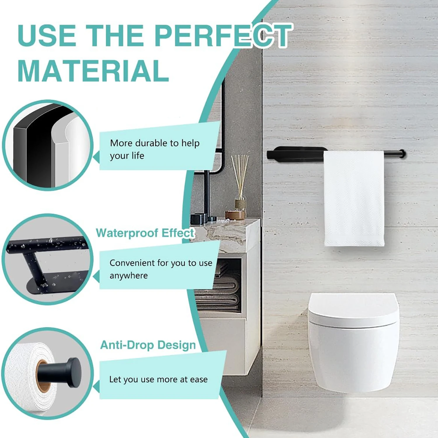 Kitchen Paper Towel Holder Adhesive Tissue Hanger Toilet Roll Paper Dispenser Cabinet Storage Napkin Rack Bathroom Accessories