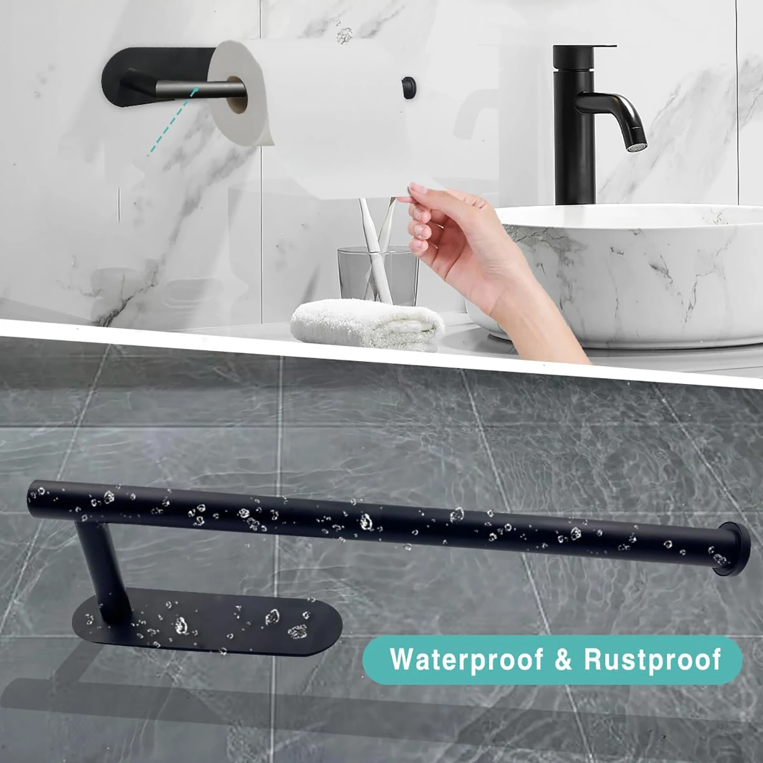 Kitchen Paper Towel Holder Adhesive Tissue Hanger Toilet Roll Paper Dispenser Cabinet Storage Napkin Rack Bathroom Accessories