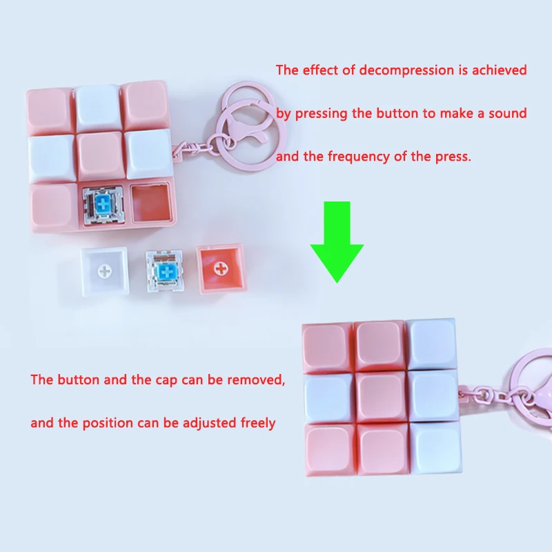 Fidget Decompression 1/9 /12Keyboard Key Toy For Adults Antistress Toys Boys Girls Anti Stress Finger Keyboard Games Keychain