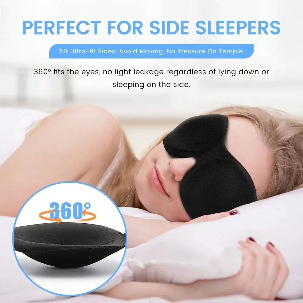 3D Sleep Mask Blindfold Sleeping Aid Soft Memory Foam Eye Mask for Sleeping Travel Light Slaapmasker Eye Cover Lightweight Style