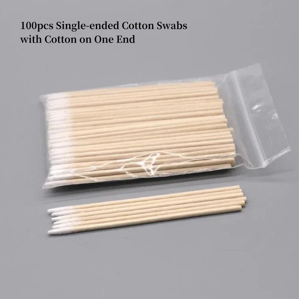 100/300/500 Nails Wooden Tip Cotton Stick Buds Disposable Ultra-Detail Corrector Nail Polish Remover Clean Sticks Manicure Tools