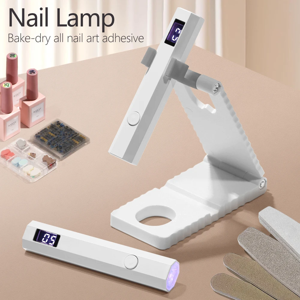 YIKOOLIN Portable Rechargeable UV LED Nail Dryer Mini Gel Polish Curing Lamp 2 Timing Modes USB Charging Manicure Tool Home Use