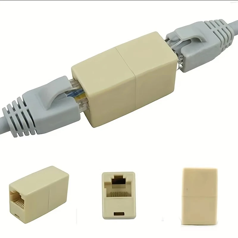 10Pcs Network Ethernet Dual Straight Head Lan Cable Joiner Coupler RJ45 CAT 5 5E 6 6a Extender Plug Network Cable Connector