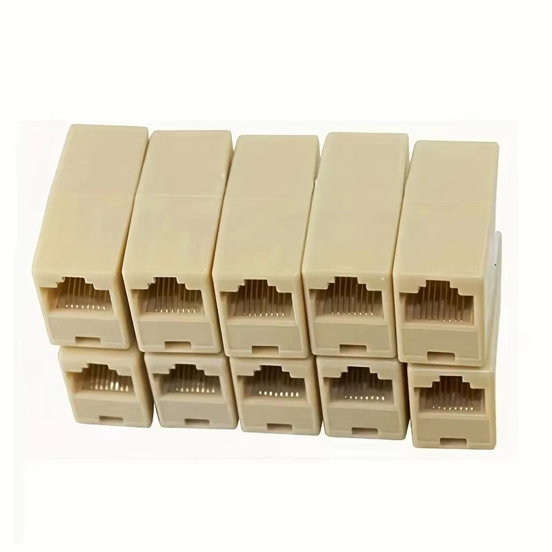 10Pcs Network Ethernet Dual Straight Head Lan Cable Joiner Coupler RJ45 CAT 5 5E 6 6a Extender Plug Network Cable Connector