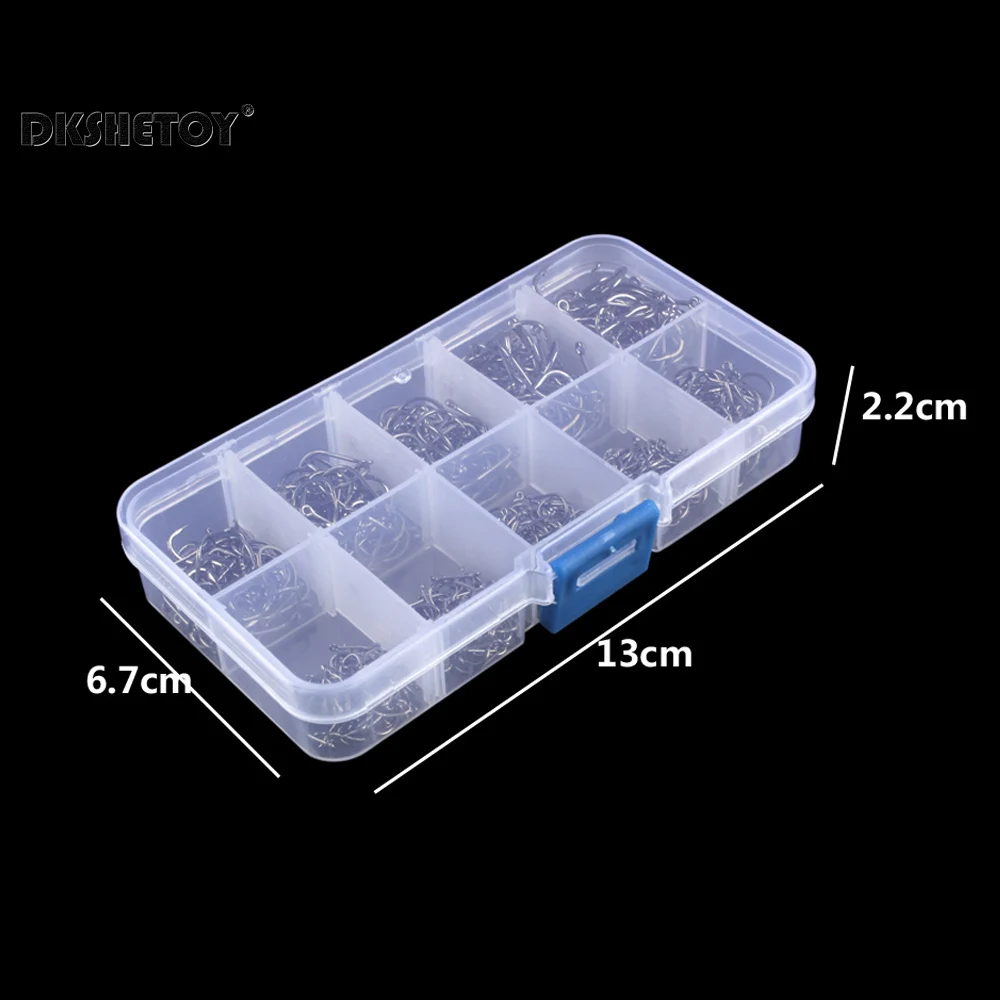100-1000pcs Fish Hooks with barbed fishhook For Bait With Plastic Box Kit For Saltwater Freshwater fishing tools