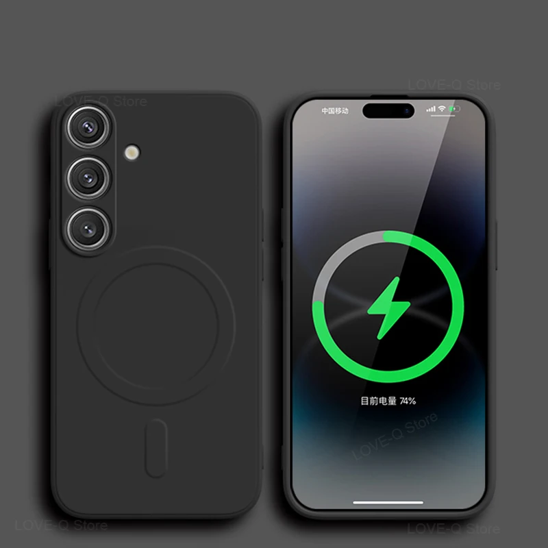 For Magsafe Magnetic Phone Case For Samsung Galaxy S26 S25 S24 S23 S 26 Ultra S26Ultra Plus FE Soft Cases Liquid Silicone Cover