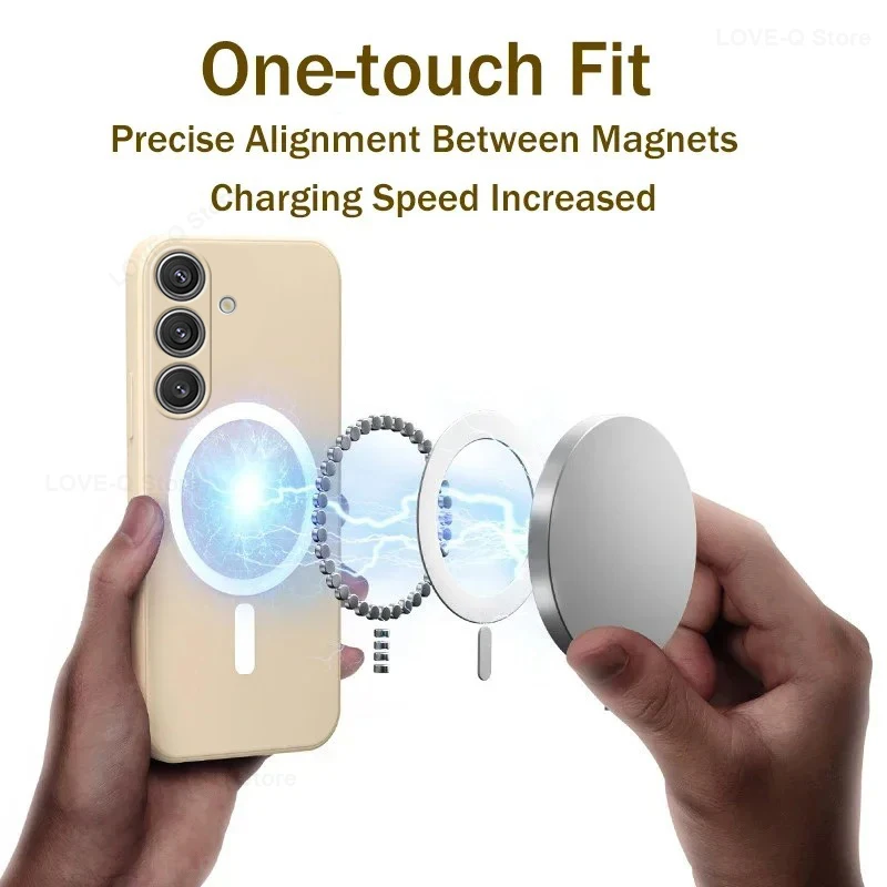 For Magsafe Magnetic Phone Case For Samsung Galaxy S26 S25 S24 S23 S 26 Ultra S26Ultra Plus FE Soft Cases Liquid Silicone Cover