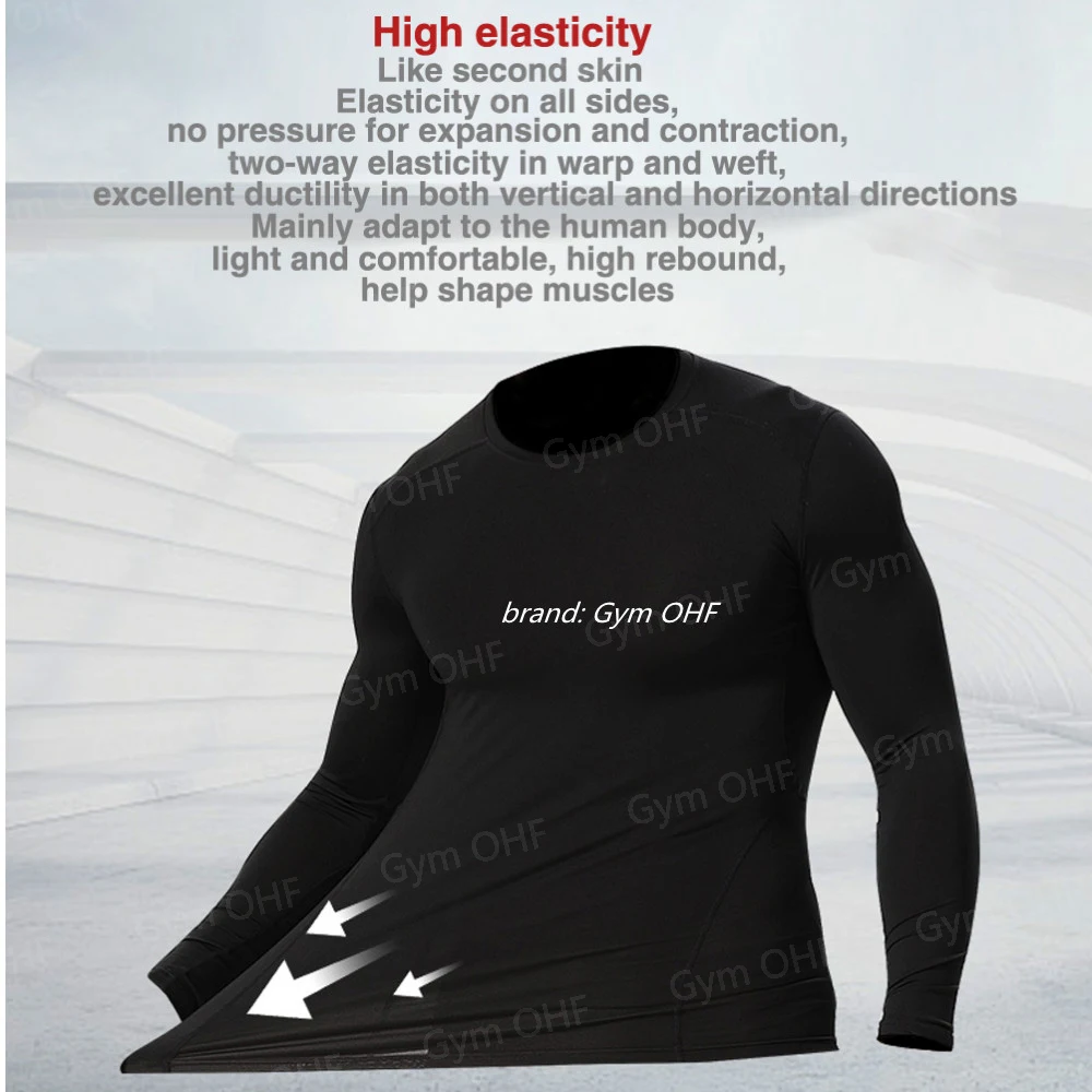 Men's Solid Color Short Sleeved T-shirt Compressed Quick Drying Breathable Training Suit Fitness Jujitsu Rashguard Top Gym Sport