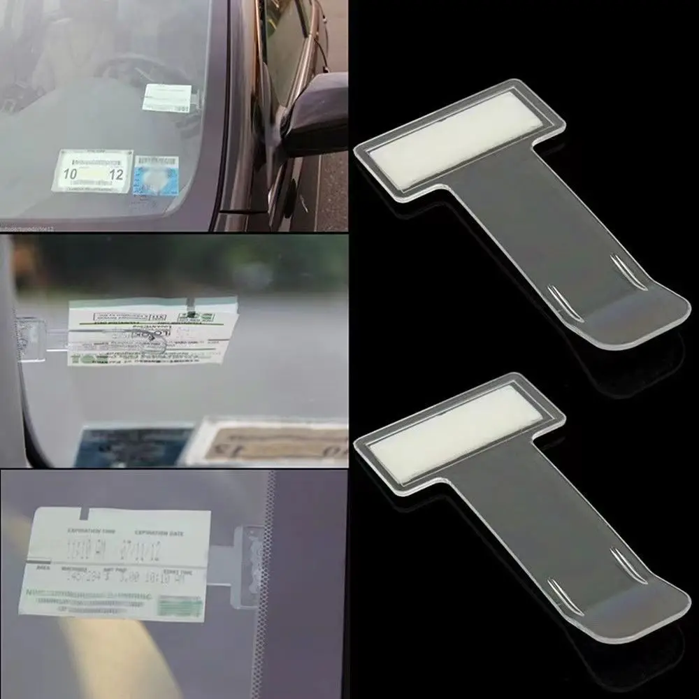 1/2/4/5/10PCS Plastic Car Styling Parking Ticket Holder Car Fastener Card Holder Mounting Fastener Organizer Windshield Sticker