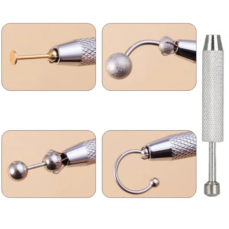 EVISPOL 1Pc Four Claws Bead Pick-up Tool, Diamond Gem Prong Holder Tweezer, Body Piercing Jewelry Grabber Catcher Sprinkle Pen