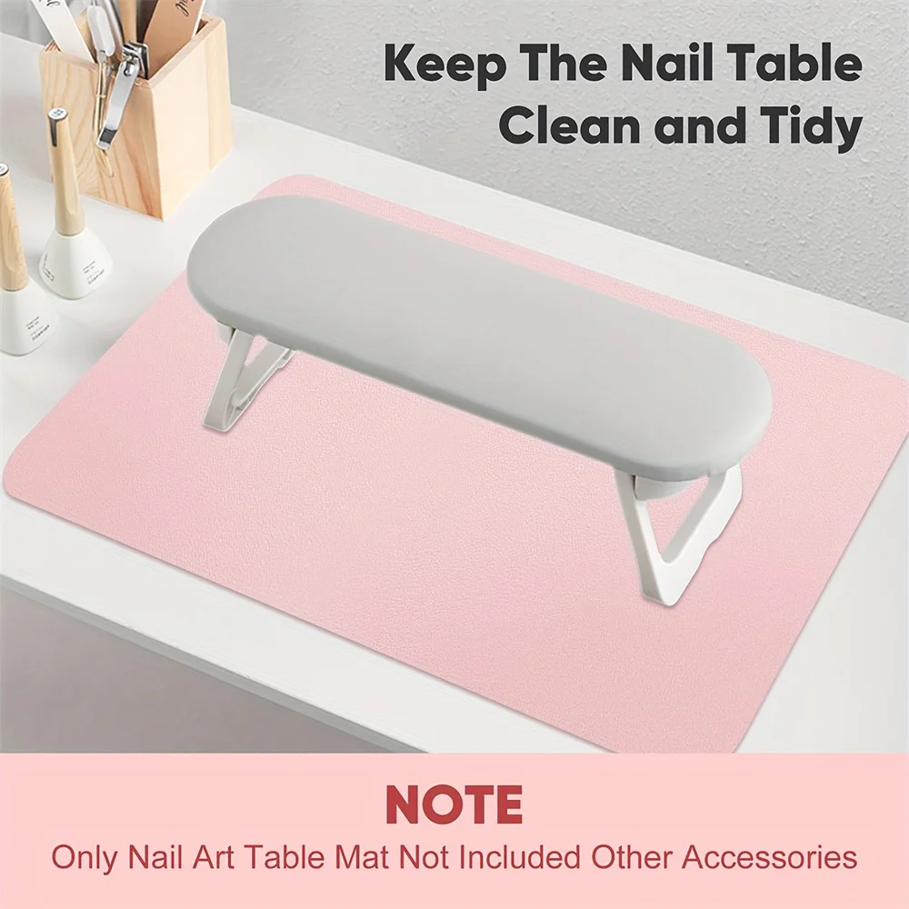 Nail Art Table Mat Foldable Hand Rest Pad For Nail Armrest Cushion Waterproof Scratch Dirt Resistant Leather Studio Desk Mat