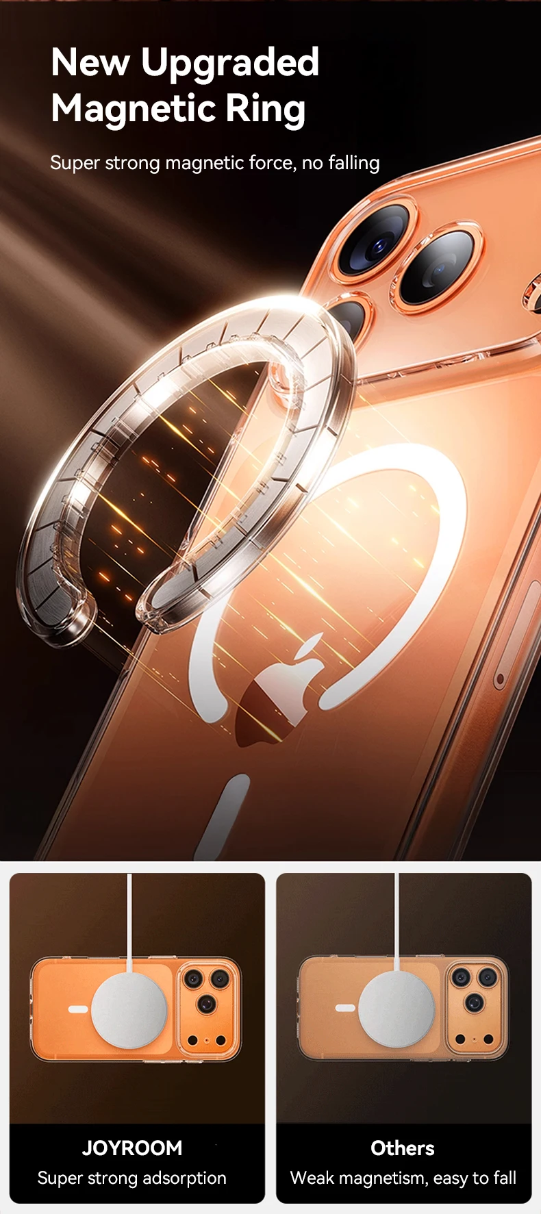 Joyroom Magnetic Case For iPhone 18 Pro Max Case Anti Yellow Transparent Cover For iPhone 18 17 16 15 Pro Wireless Charger Cover