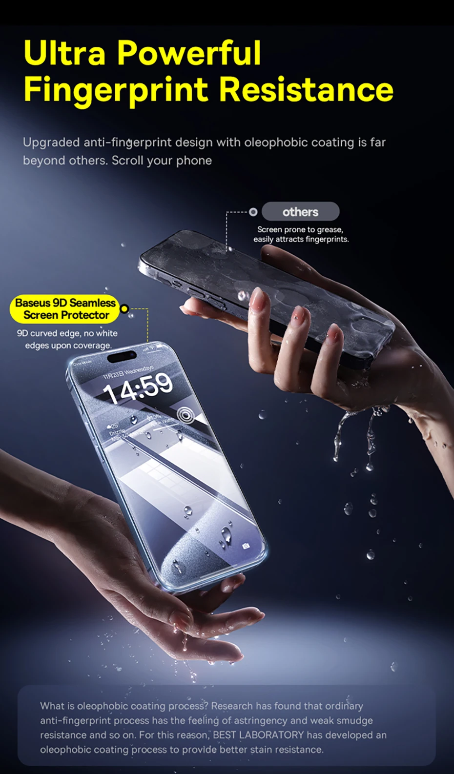 Baseus Tempered Glass for iPhone 17 16 Pro Max Screen Protector for iPhone 15 14 Pro Max Clear Edge Anti-Peeping Protective Film