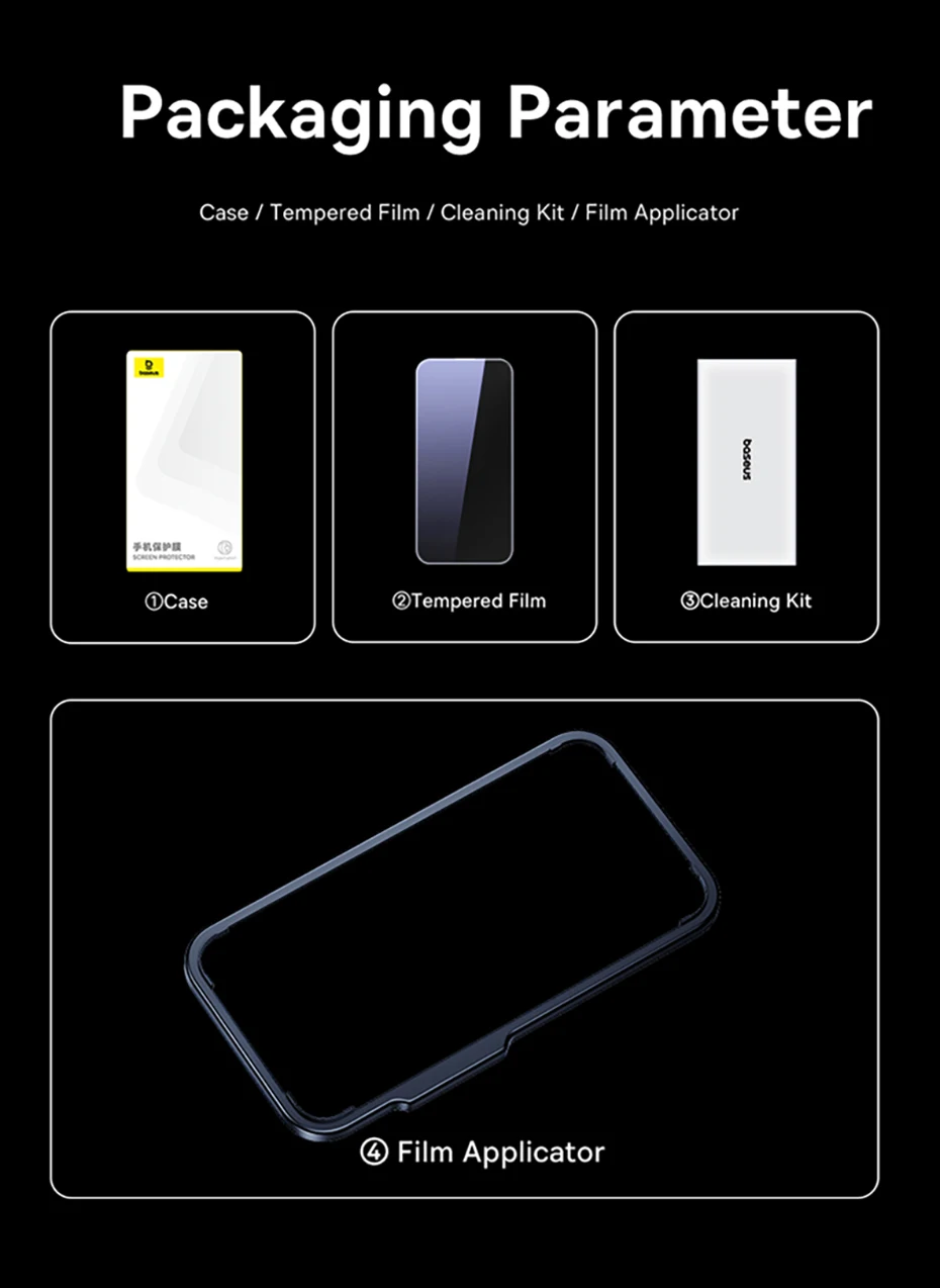 Baseus Tempered Glass for iPhone 17 16 Pro Max Screen Protector for iPhone 15 14 Pro Max Clear Edge Anti-Peeping Protective Film