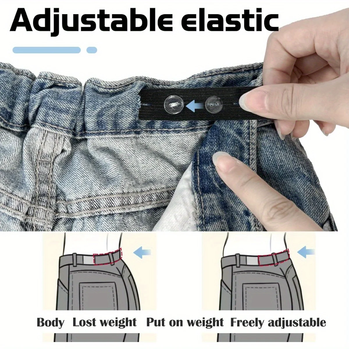 2 pieces Invisible belt tightener set Sewing tools Seamless trouser buckle adjuster