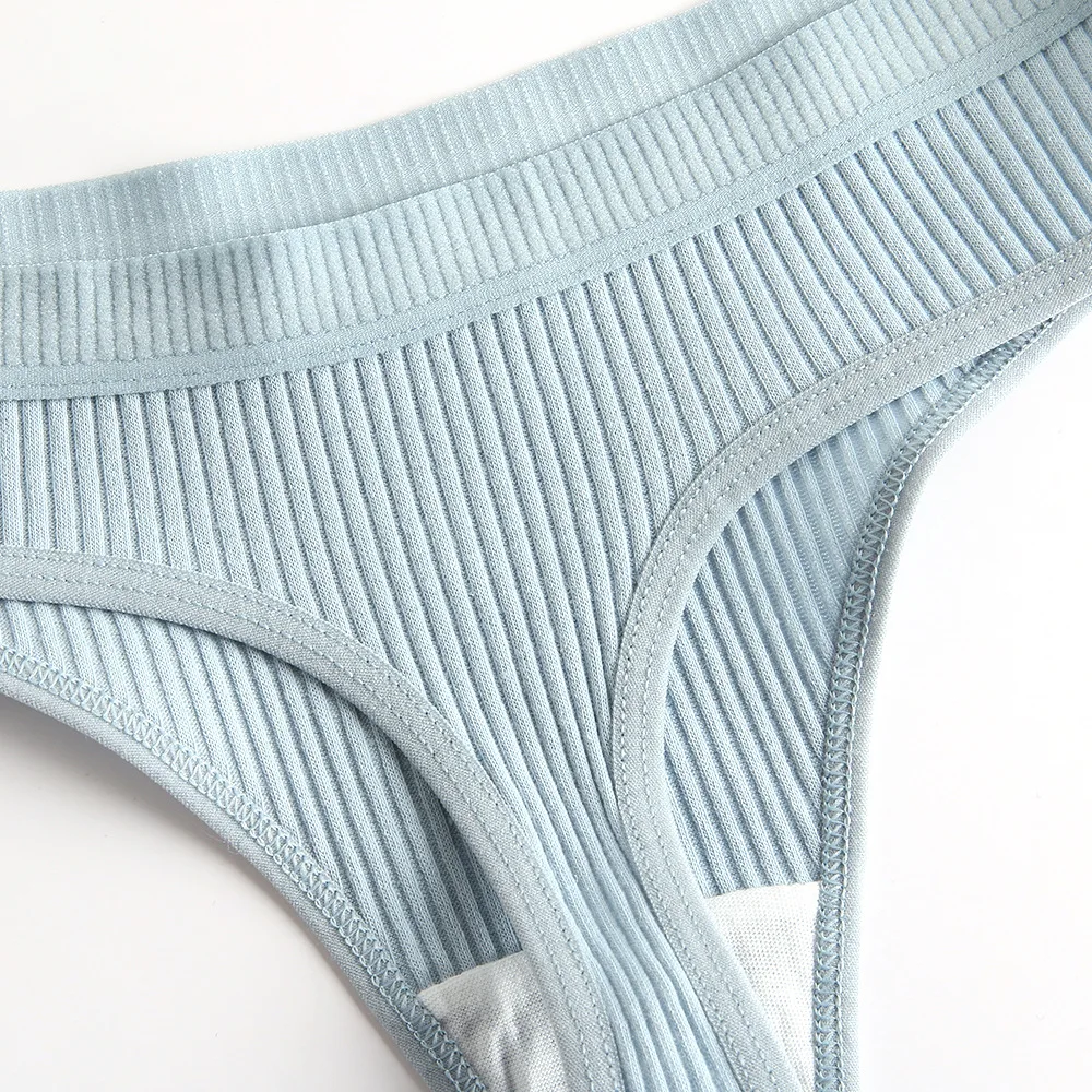 4Pcs Women's Panties G-Strings Set Fashion New Striped Soft Cotton Underwear Sexy Lingerie Sports Breathable Cozy