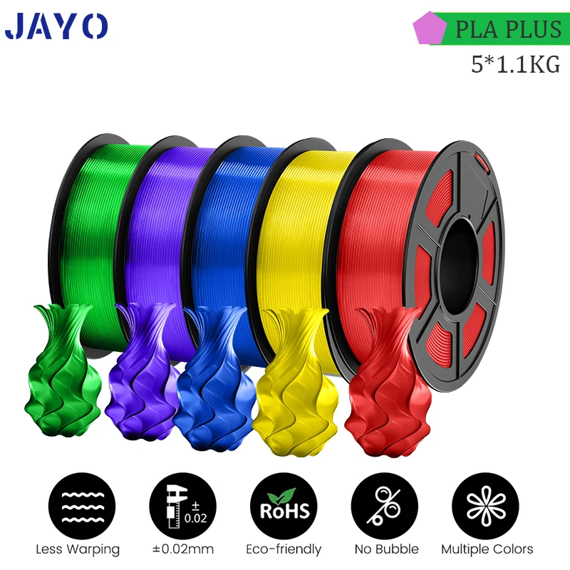 JAYO PLA Rainbow/SILK Rainbow 3D Filament 5.5KG PLA+ 1.75mm Neatly Wound Good Toughness Colorful for FDM 3D Printing Materials