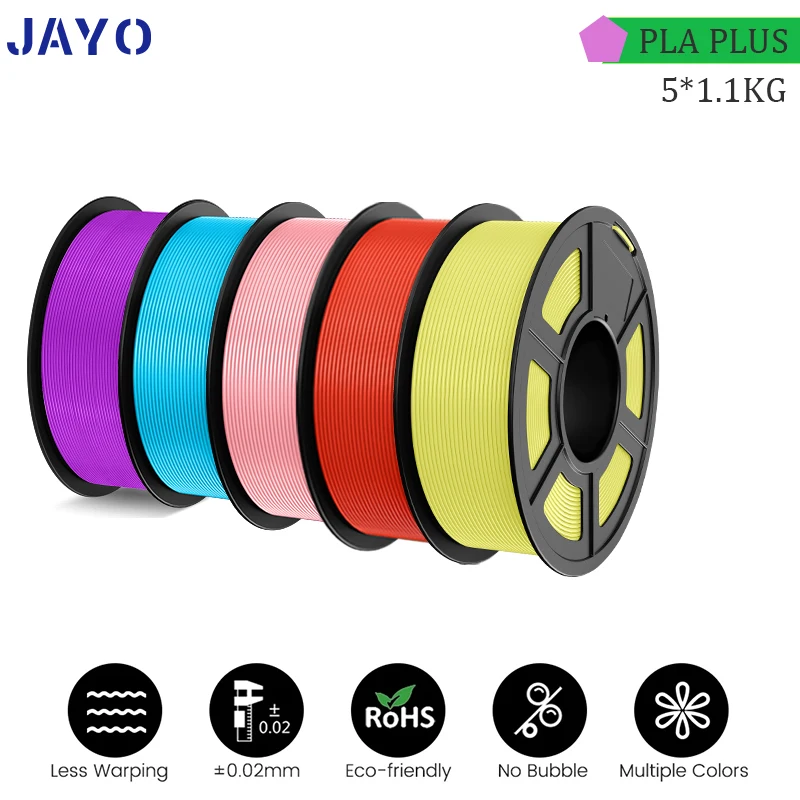 JAYO PLA Rainbow/SILK Rainbow 3D Filament 5.5KG PLA+ 1.75mm Neatly Wound Good Toughness Colorful for FDM 3D Printing Materials