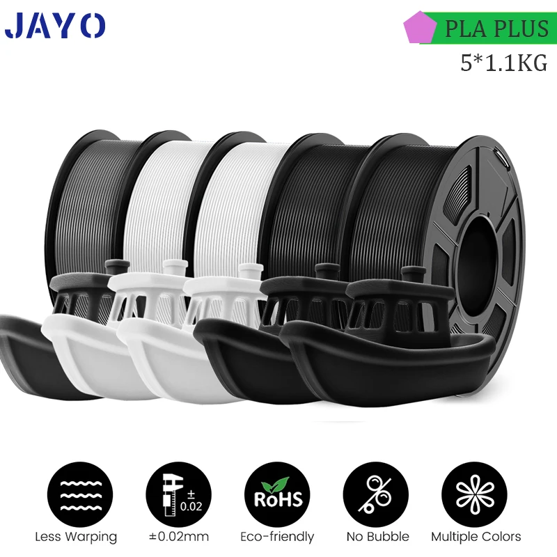 JAYO PLA Rainbow/SILK Rainbow 3D Filament 5.5KG PLA+ 1.75mm Neatly Wound Good Toughness Colorful for FDM 3D Printing Materials