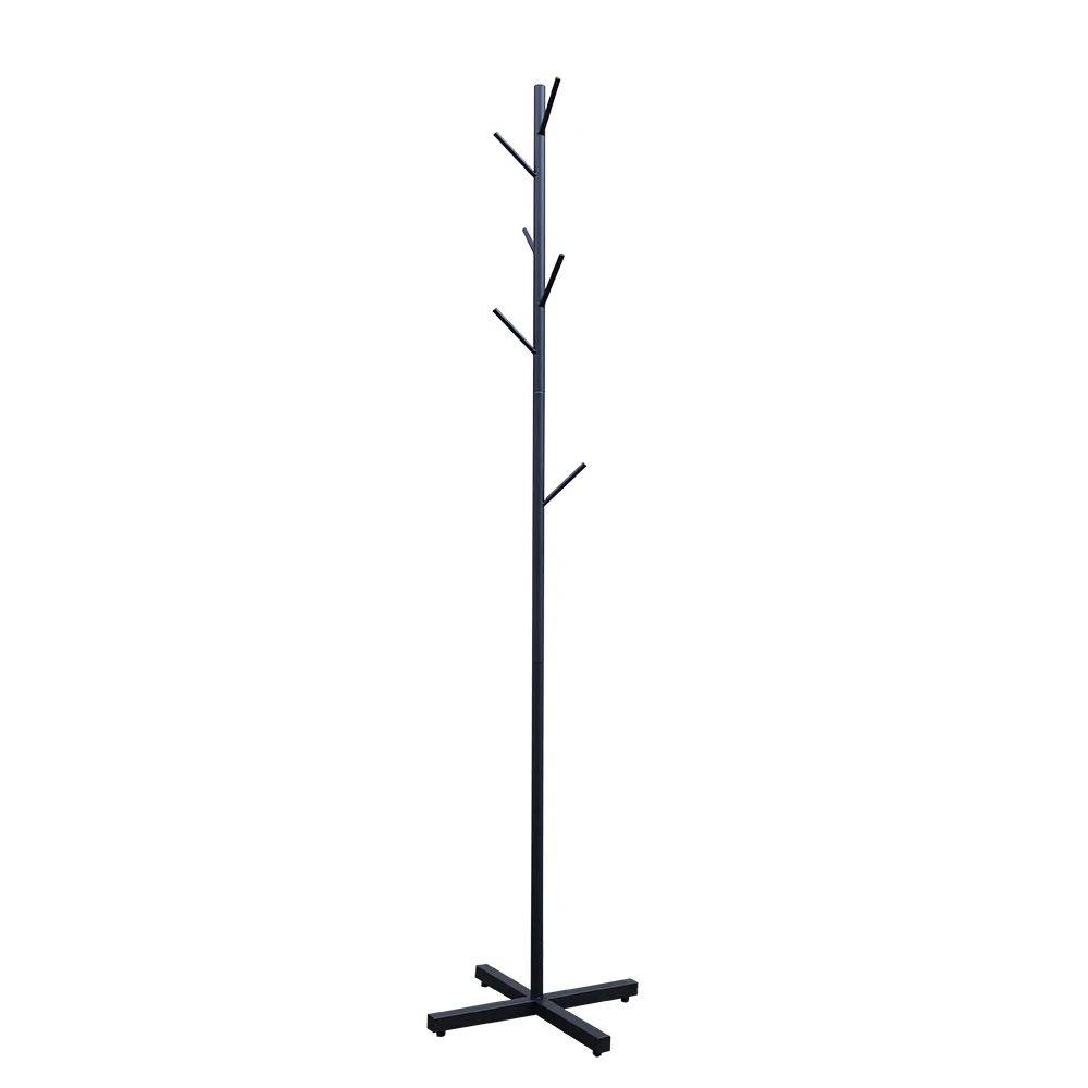 Modern Rack Gold/Black Free Standing 7 Hooks Hall Tree In Corner Gold Hat Hanger & Coat Racks Stand Entryway Organizer