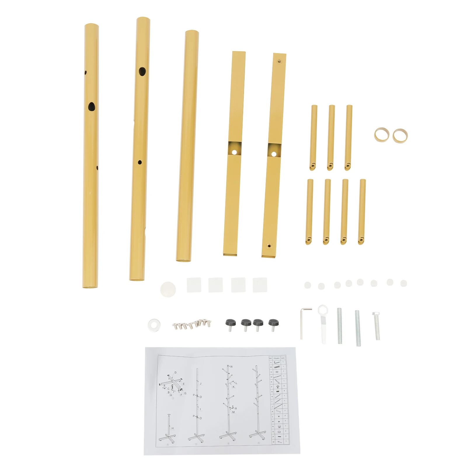 Modern Rack Gold/Black Free Standing 7 Hooks Hall Tree In Corner Gold Hat Hanger & Coat Racks Stand Entryway Organizer