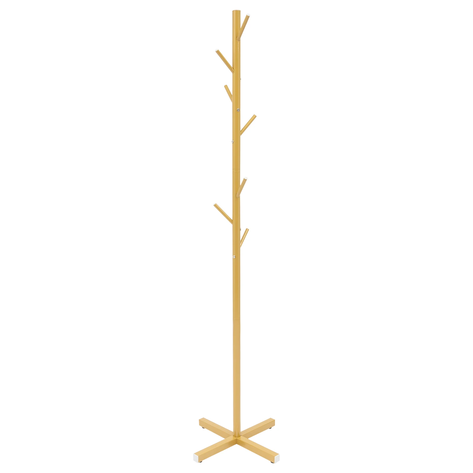 Modern Rack Gold/Black Free Standing 7 Hooks Hall Tree In Corner Gold Hat Hanger & Coat Racks Stand Entryway Organizer