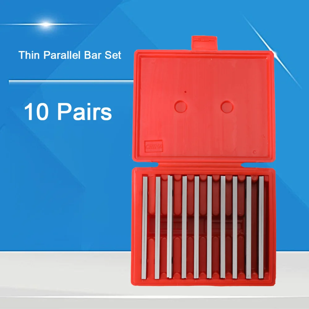 10 Pairs 1/8" 0.0005" or 20 Pairs 1/32" 0.0001" Precision Steel Parallel Plates Style Thin Machinist CNC Parallel Set