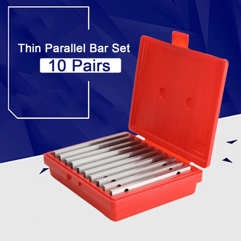 10 Pairs 1/8" 0.0005" or 20 Pairs 1/32" 0.0001" Precision Steel Parallel Plates Style Thin Machinist CNC Parallel Set