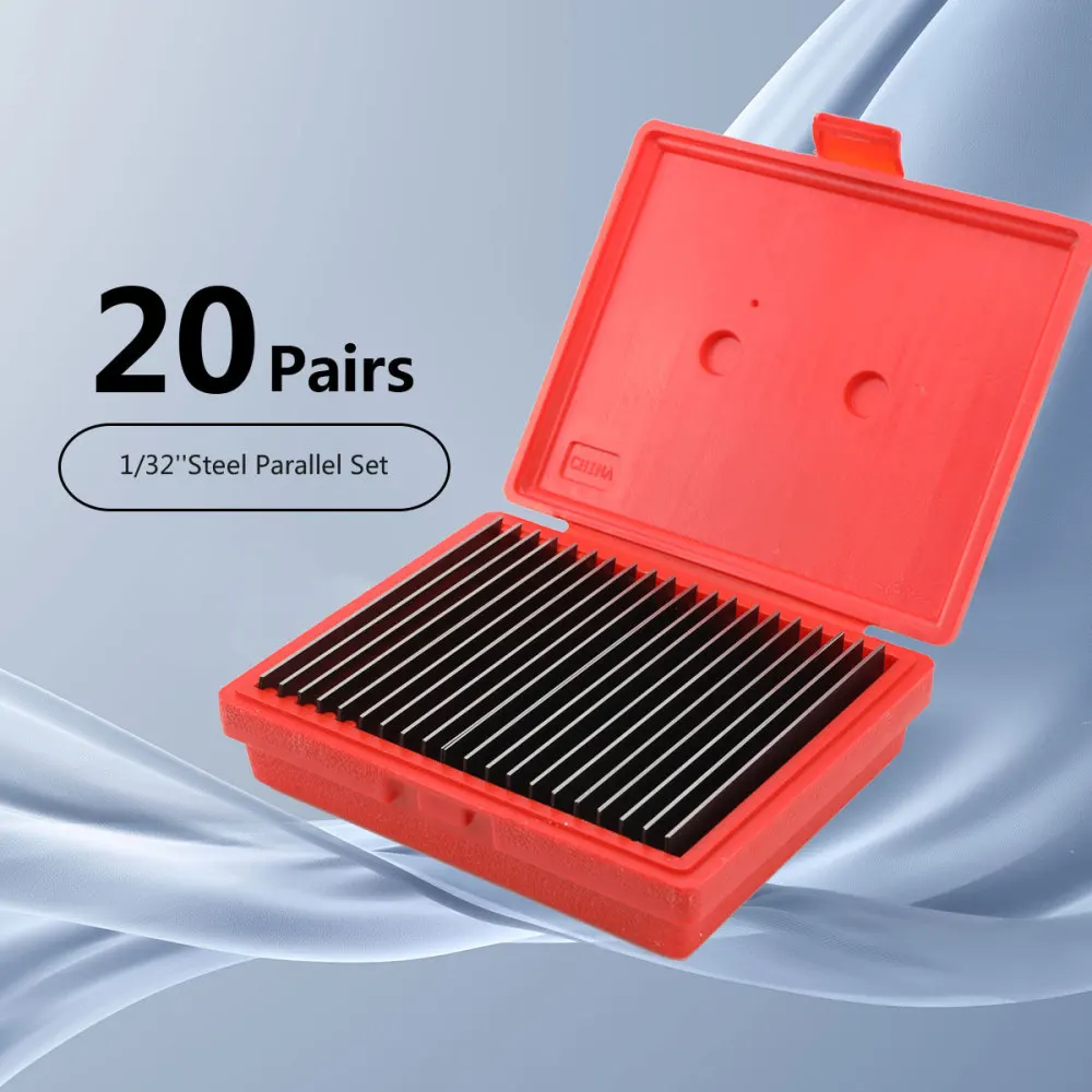 10 Pairs 1/8" 0.0005" or 20 Pairs 1/32" 0.0001" Precision Steel Parallel Plates Style Thin Machinist CNC Parallel Set