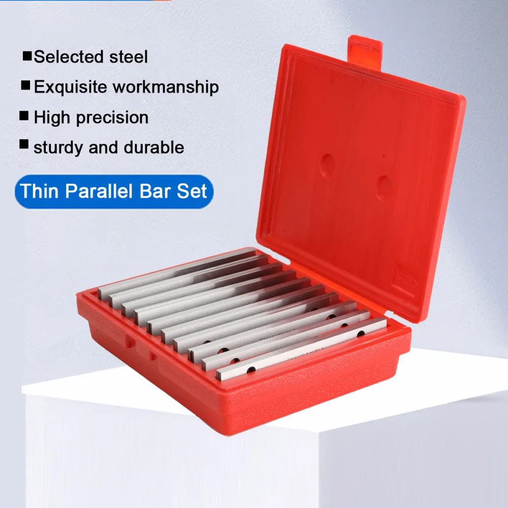 10 Pairs 1/8" 0.0005" or 20 Pairs 1/32" 0.0001" Precision Steel Parallel Plates Style Thin Machinist CNC Parallel Set