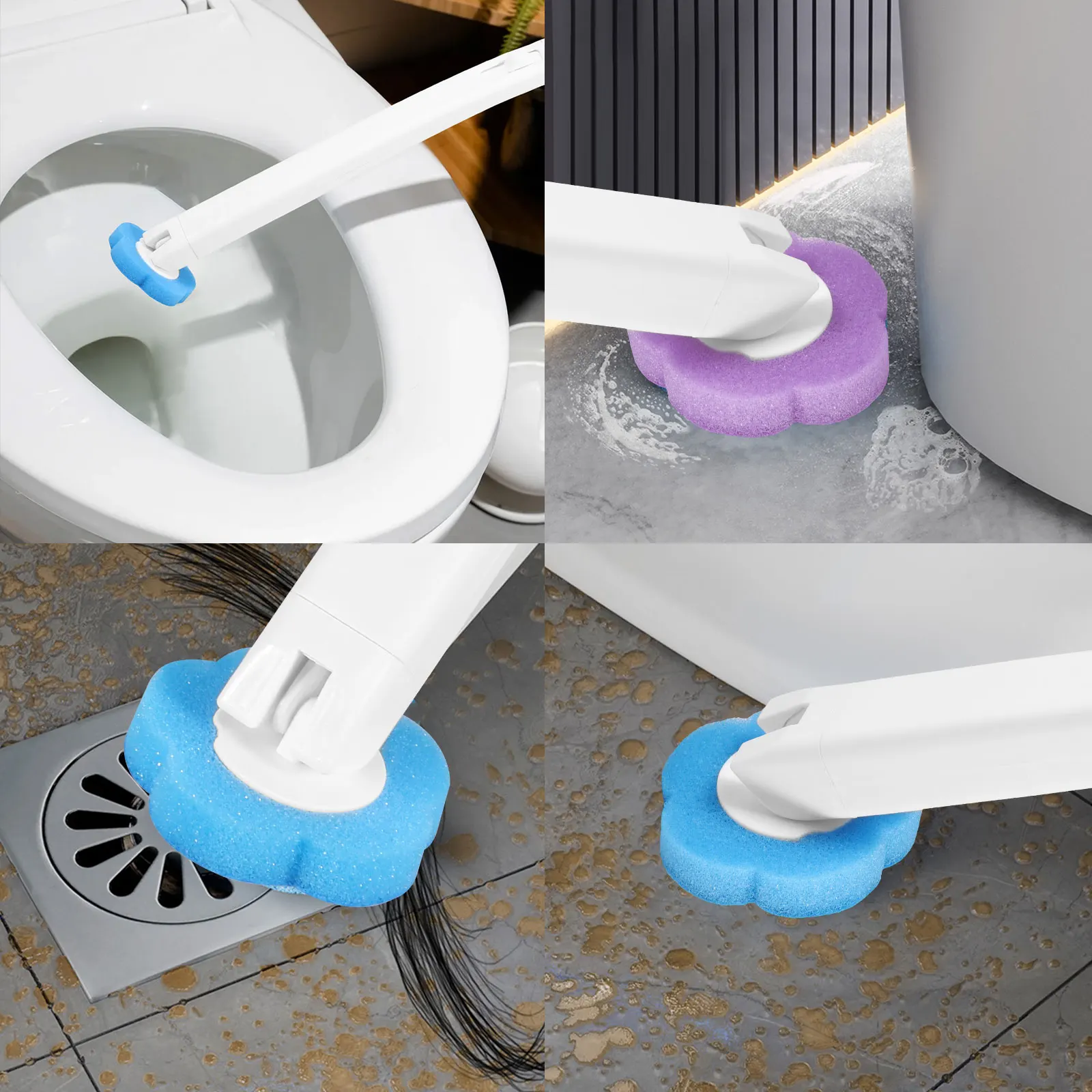 18/36Pcs Toilet Brush With Disposable Replacement Head Kits Upgrade Long Handle Bathroom Cleaning Brush For Home Wc Accessories