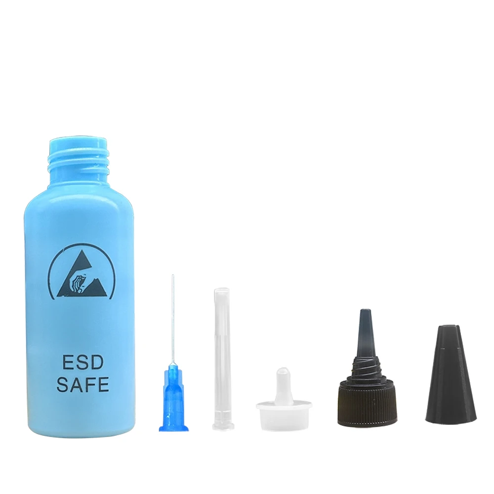 Alcohol Bottle Dispensing Rosin Washing Plate Water Anti-Static Solvent Bottle with Needle 65ML Leak-Proof Mobile Phone Repair