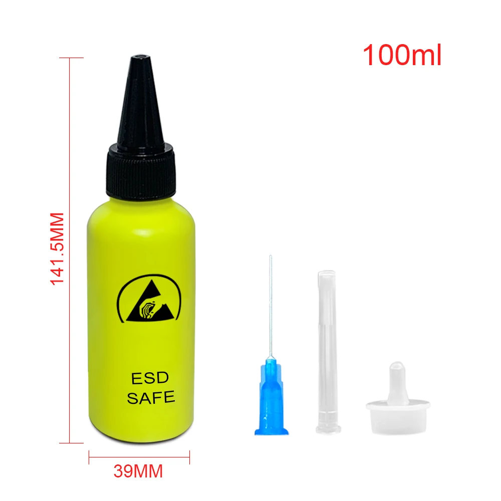 Alcohol Bottle Dispensing Rosin Washing Plate Water Anti-Static Solvent Bottle with Needle 65ML Leak-Proof Mobile Phone Repair