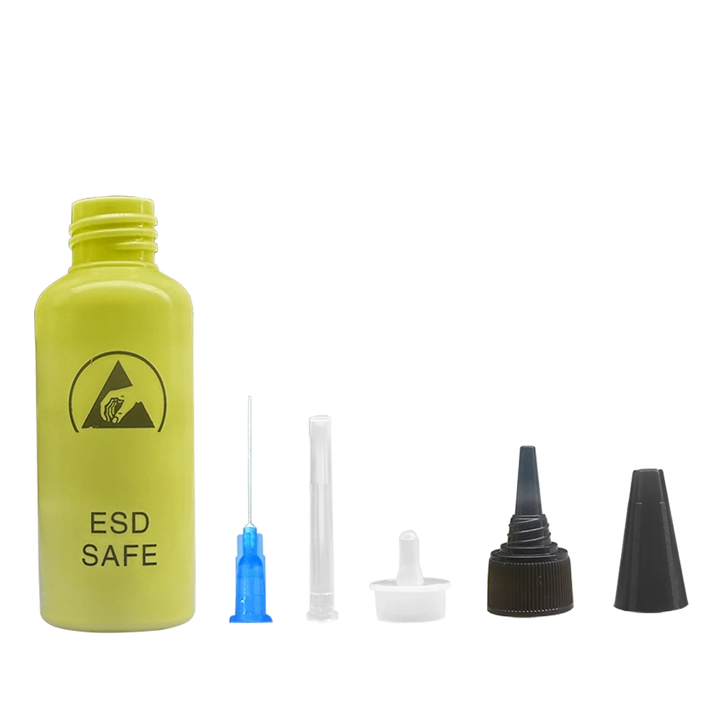 Alcohol Bottle Dispensing Rosin Washing Plate Water Anti-Static Solvent Bottle with Needle 65ML Leak-Proof Mobile Phone Repair