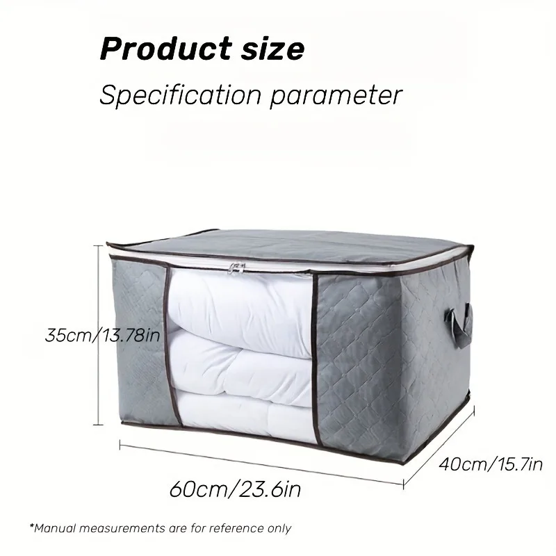Extra Large Handle Storage Bag - Portable Clothing and Quilt Organizing Bag with Window, Durable Polyester Material, Suitable fo