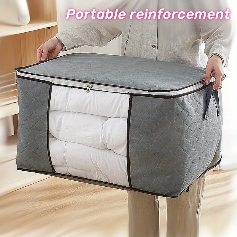 Extra Large Handle Storage Bag - Portable Clothing and Quilt Organizing Bag with Window, Durable Polyester Material, Suitable fo