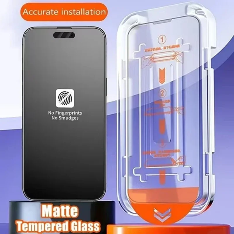 3Pcs Oleophobic Coating Dust Free Installation Screen Protector for IPhone 13 14 11 12 15 16 Pro Max 15 Plus XR 17 Matte Glass